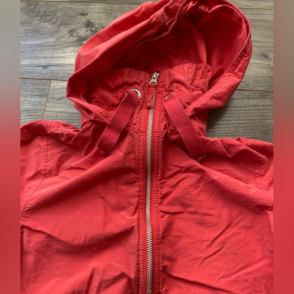 Columbia windbreaker pullover quarter zip hooded high collared red spring coat - Picture 3 of 10